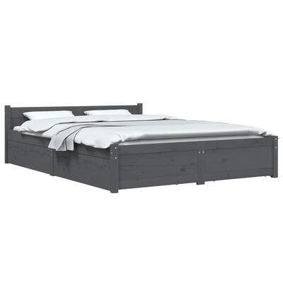 vidaXL Bett mit Schubladen Grau 160x200 cm