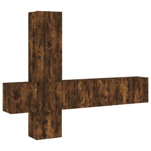 vidaXL 5-tlg. Wohnwand R&auml;uchereiche Holzwerkstoff
