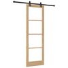 vidaXL Schiebet&uuml;r ORKDAL Nat&uuml;rlich und Schwarz 78 x 232 cm
