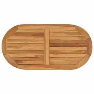 vidaXL Tischplatte Oval Massives Teakholz Natur