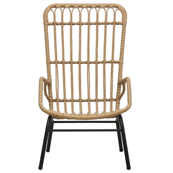 vidaXL Gartenstuhl Poly Rattan Hellbraun