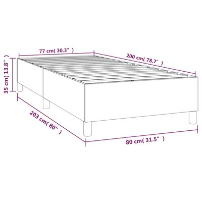 vidaXL Bettgestell Hellgrau 80x200 cm Stoff