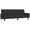 vidaXL Schlafsofa 2-Sitzer mit Hocker Schwarz Samt