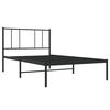 vidaXL Bettgestell mit Kopfteil Metall Schwarz 90x190 cm
