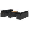 vidaXL Gartensofa-set 11 Stk. Schwarz Poly-Rattan