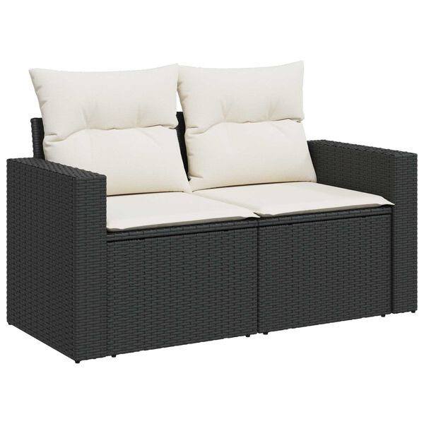 vidaXL Garten-Sofa-Set 11 pcs Schwarz Poly-Rattan