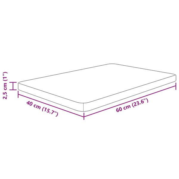 vidaXL Waschtischplatte Dunkelbraun 60x40x2,5 cm Massivholz Behandelt