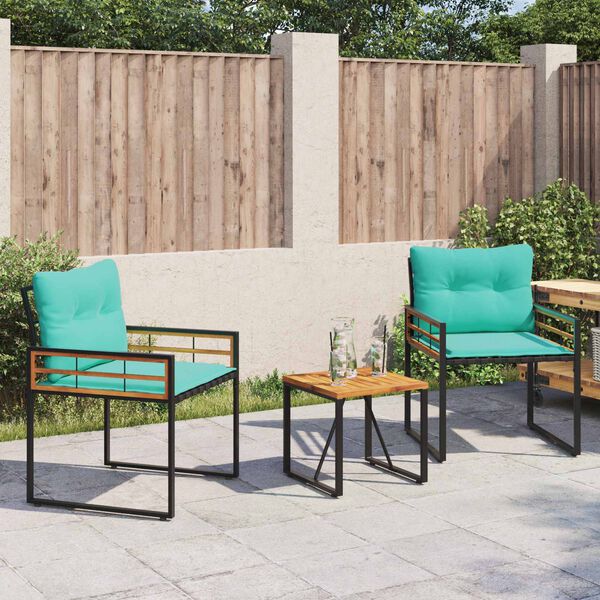 vidaXL Gartenm&ouml;bel Set mit Kissen 3 pcs T&uuml;rkis