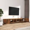 vidaXL 3-tlg. TV-Schrank-Set LED-Leuchten R&auml;uchereiche Holzwerkstoff