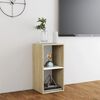 vidaXL TV-Schrank Wei&szlig; Sonoma-Eiche 72x35x36,5 cm Holzwerkstoff