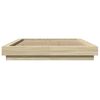 vidaXL Bettgestell mit LED Sonoma-Eiche 140x190 cm Holzwerkstoff