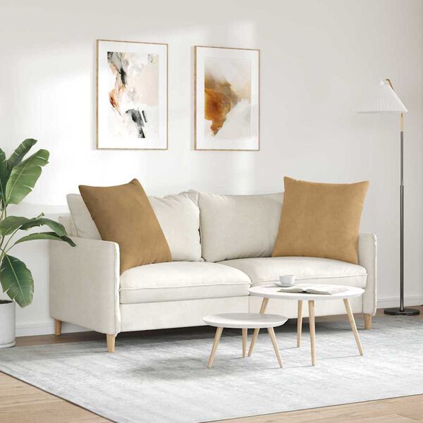 vidaXL Sofakissen 2 St&uuml;ck Braun 80 x 80 cm Cordstoff