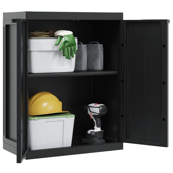 vidaXL Gartenschrank Schwarz 65x37x85 cm PP