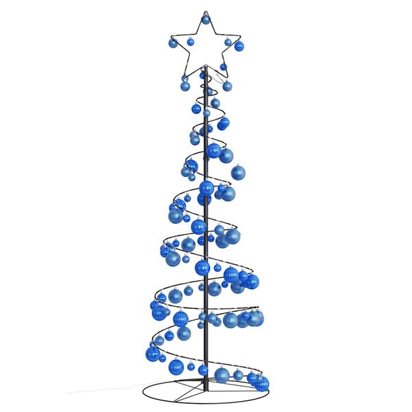 vidaXL LED Weihnachtsbaum mit Kugeln 100 LEDs Warmwei&szlig; 150 cm