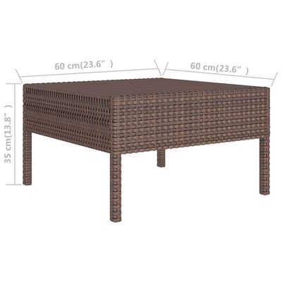 vidaXL 9-tlg. Garten-Lounge-Set mit Auflagen Poly Rattan Braun