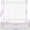 vidaXL Gartenzaun 4 pcs Grau 6,8 x 1,5 m Pulverbeschichteter Stahl