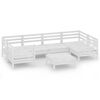 vidaXL 7-tlg. Garten-Lounge-Set Wei&szlig; Massivholz Kiefer