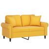 vidaXL 2-Sitzer-Sofa mit Kissen Hellgelb 120 cm Samt