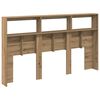 vidaXL LED-Kopfteil mit Ablagen Artisan-Eiche 180x17x102 cm