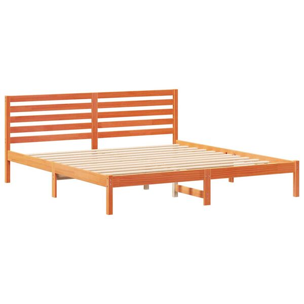 vidaXL Bettrahmen Wachsbraun 200 x 200 cm Massives Kiefernholz