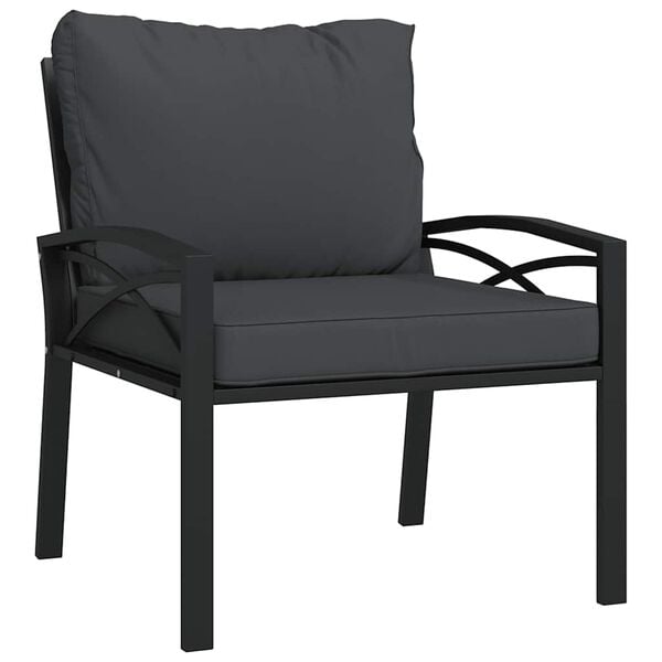 vidaXL Gartenstuhl mit Grauen Kissen 68x76x79 cm Stahl