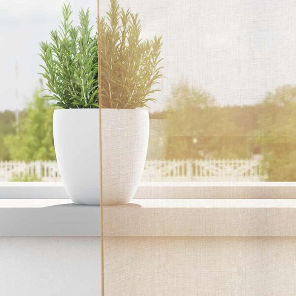 vidaXL Voile Vorh&auml;nge mit Stangentaschen 2 Stk. Sandfarbe