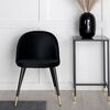 Venture Home Esszimmerst&uuml;hle 2 Stk. Velvet Samt Schwarz und Messing