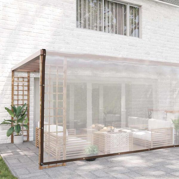 vidaXL Transparente Plane mit &Ouml;sen 5x10 m Polyethylen