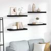 vidaXL Schweberegale 4 Stk. Schwarz 60x23,5x3,8cm MDF