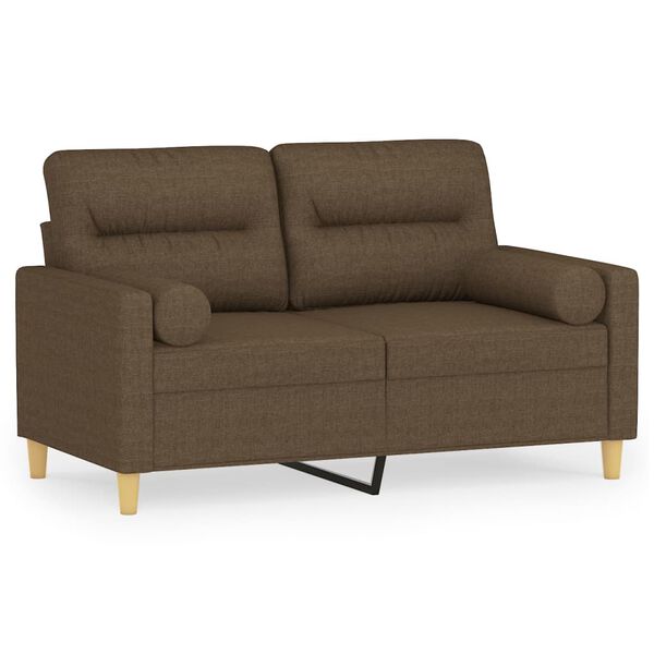 vidaXL 2-Sitzer-Sofa mit Kissen Braun 120 cm Stoff