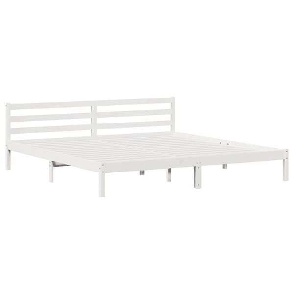 vidaXL Bettrahmen Wei&szlig; 225,5 x 185,5 x 69,5 cm Massivholz Kiefer