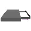 vidaXL Schweberegale 4 Stk. Hochglanz-Grau 80x23,5x3,8 cm MDF