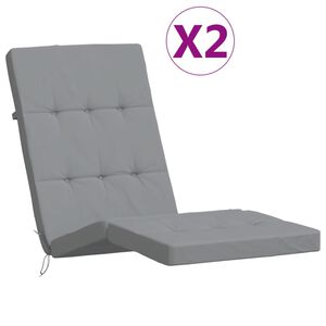 vidaXL Liegestuhl-Auflagen 2 Stk. Grau Oxford-Gewebe