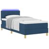 vidaXL LED Boxspringbett mit Matratze Blau 90 x 200 cm Stoff