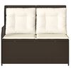 vidaXL Gartenbank Verstellbar mit Kissen Braun Poly Rattan