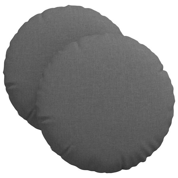 vidaXL Sitzkissen 2 pcs Dunkelgrau &Oslash;40 x 13 cm Stoff