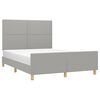 vidaXL Bettgestell ohne Matratze Hellgrau 140x190 cm Stoff