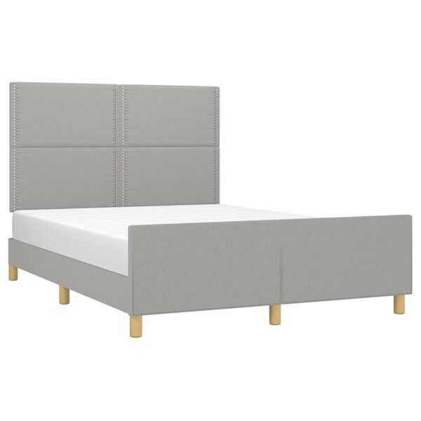 vidaXL Bettgestell ohne Matratze Hellgrau 140x190 cm Stoff