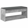 vidaXL Flurbank mit Kissen mit Regal Betongrau 103 x 38 x 45 cm