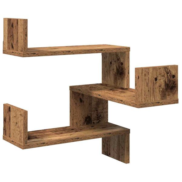 vidaXL Wand-Eckregal Altholz-Optik 40x40x49,5 cm Holzwerkstoff