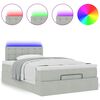 vidaXL Ottomane Bett mit Matratze & LEDs Hellgrau 120x190 cm Samt