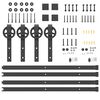 vidaXL Schiebet&uuml;rbeschlag-Set 400 cm Stahl Schwarz