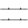 vidaXL Schiebet&uuml;rbeschlag-Set 183 cm Stahl Schwarz