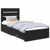 vidaXL Bettrahmen Schwarz Eichen-Optik 90 x 200 cm Holzwerkstoff