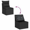 vidaXL Garten-Sofa-Set mit Kissen mit Kissen 9 pcs Schwarz Poly Rattan