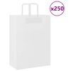 vidaXL Papiertragetaschen 250 Stk. mit Henkeln Wei&szlig; 32x17x44 cm