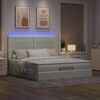 vidaXL Ottoman-Bett mit Matratzen & LEDs Hellgrau 160x200 cm Samt