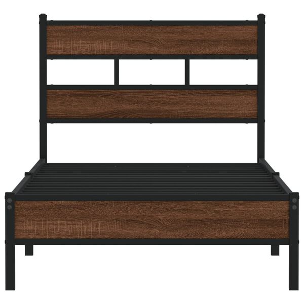 vidaXL Bettgestell ohne Matratze Braun Eiche 100x190 cm Holzwerkstoff