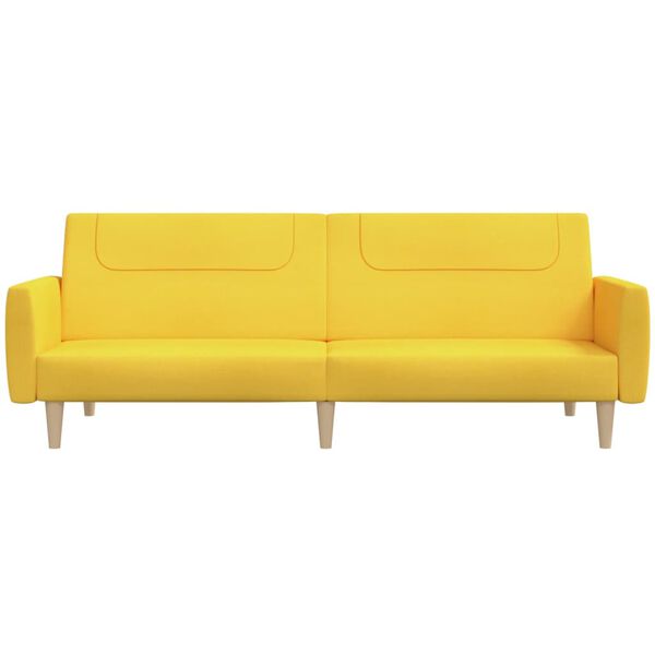 vidaXL Schlafsofa 2-Sitzer Gelb Stoff