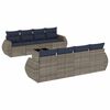 vidaXL 9-teiliges Gartensofa-Set mit Kissen, grau, Polyrattan